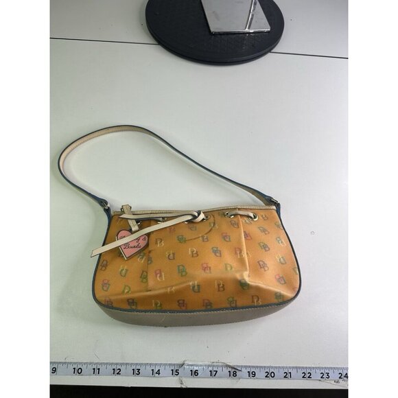 Vtg DOONEY Bourke Orange Logo Y2k 90s Leather Trim - Picture 7 of 12